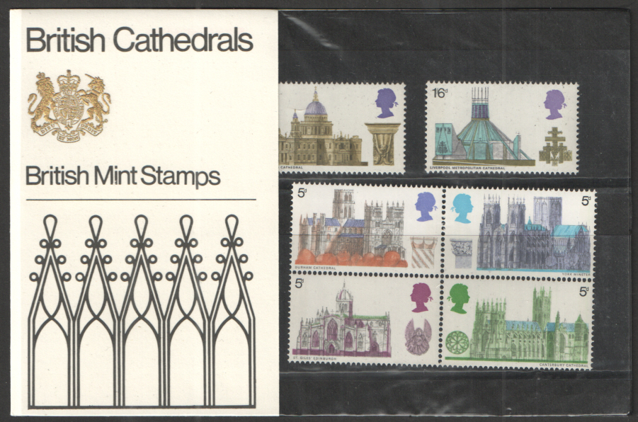 (image for) 1969 British Cathedrals Type B - Two Tufts Presentation Pack